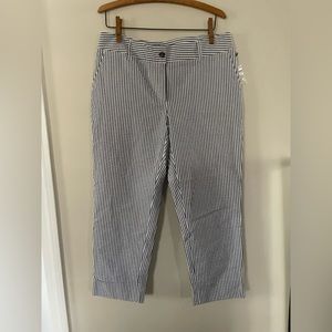 New with tags. Willi Smith stripped blue and white cropped pants. Size 10.